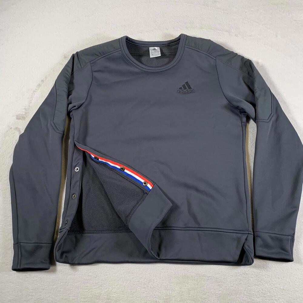 NBA All Star Sweatshirt Mens Medium Pullover Crewneck Snap Sides Adidas Basketba